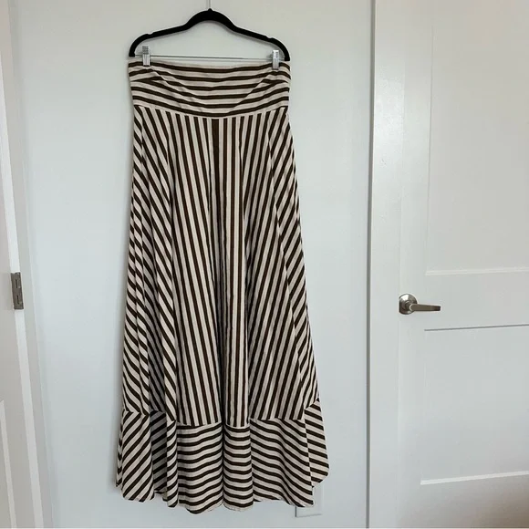 NWT Petal & Pup Brown and White Strapless Striped Maxi Dress - Picture 6 of 16